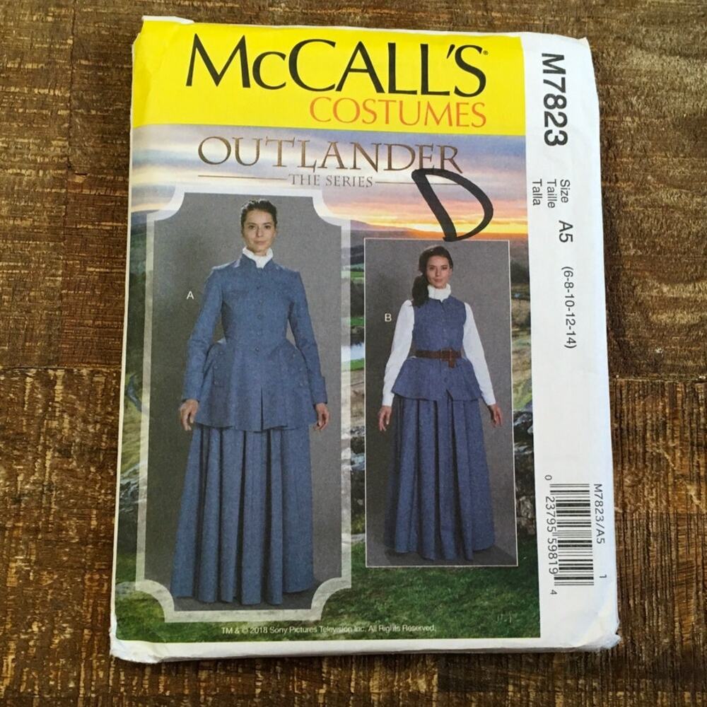 McCalls Sewing Pattern M7823 Outlander Riding Habit Scottish Highland 6-14 UNCUT